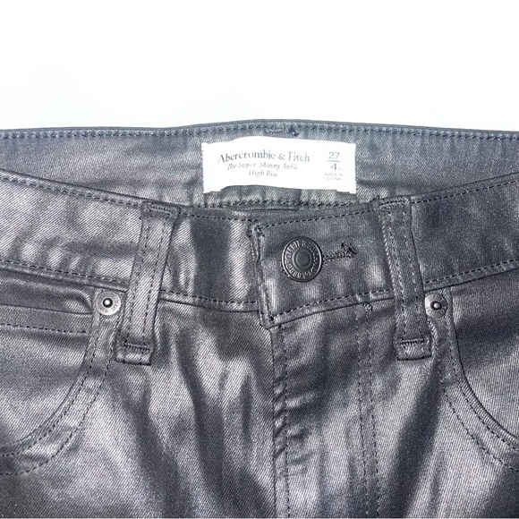 Abercrombie & Fitch Leather Pants The Super Skinny Ankle High Rise - Picture 2 of 4